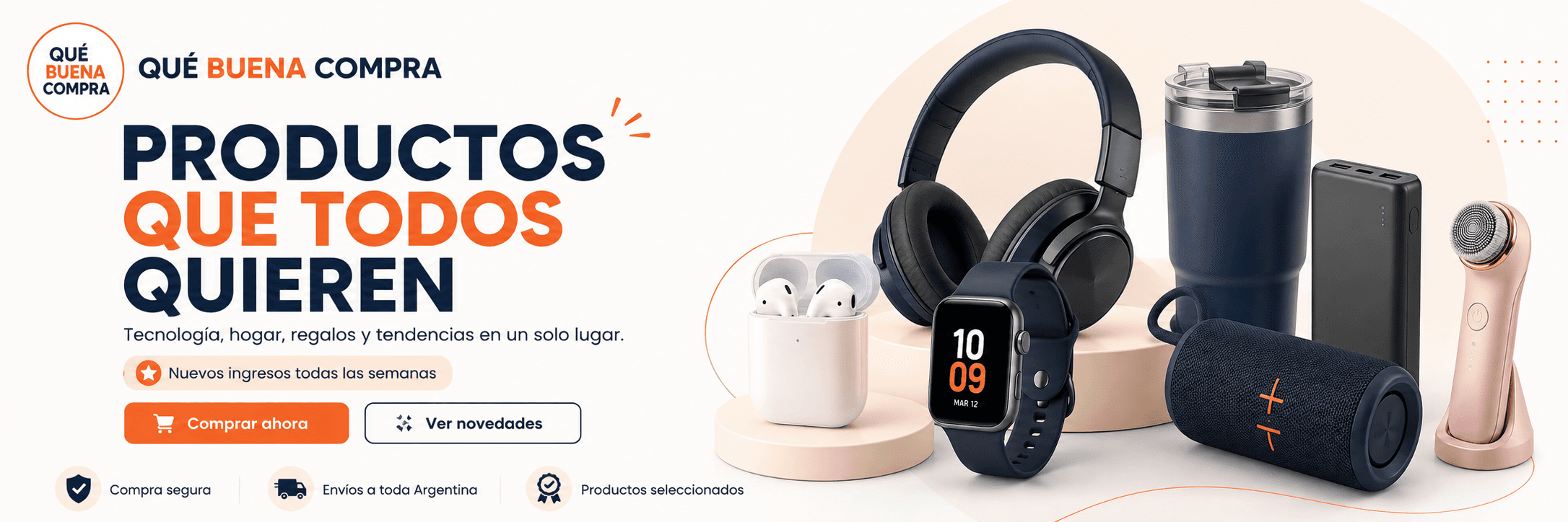 Qué Buena Compra — Productos que todos quieren: tecnología, hogar, regalos y tendencias en un solo lugar. Nuevos ingresos todas las semanas.