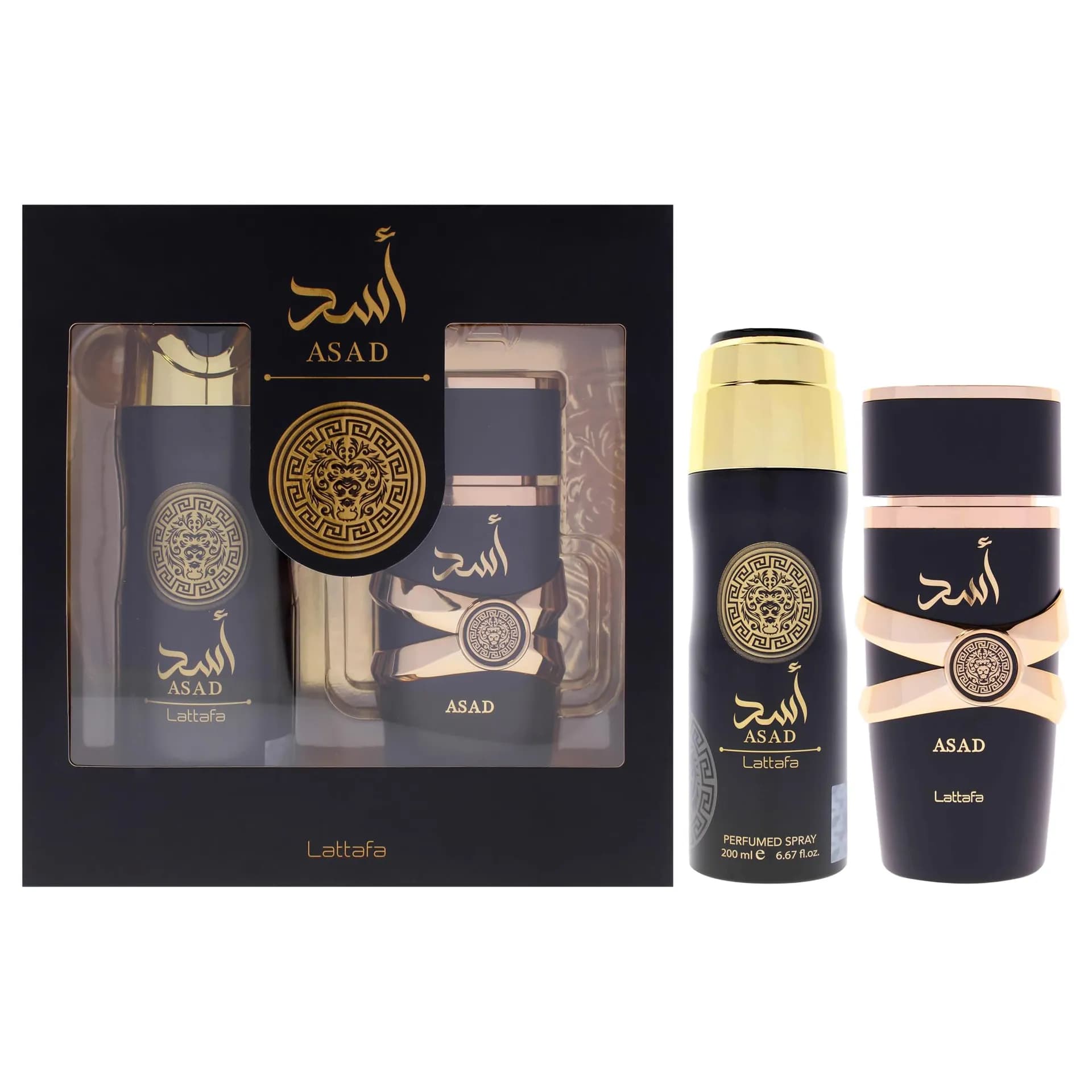 Kit Lattafa Asad: EDP 100 ml + spray 200 ml
