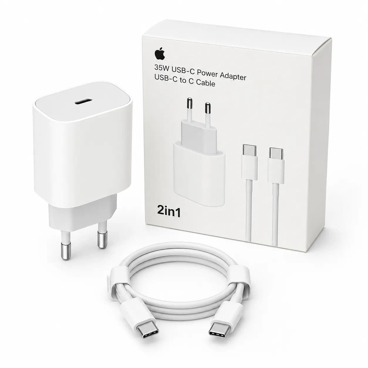 KIT CARGADOR USB-C 35W + CABLE USB-C A USB-C